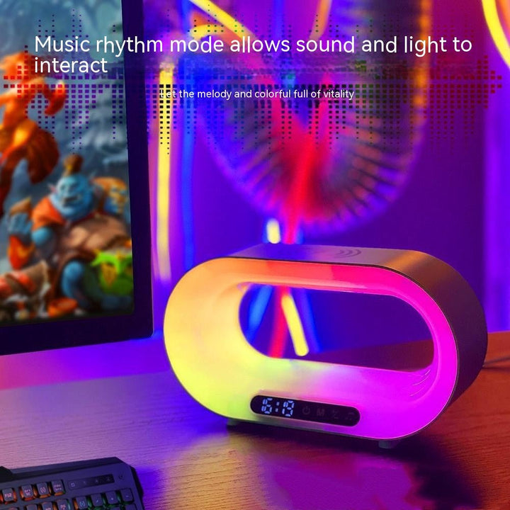 Multi-function 3 In 1 LED Night Light APP Control RGB Atmosphere Desk Lamp Smart Multifunctional Wireless Charger Alarm Clock - Oba Buy