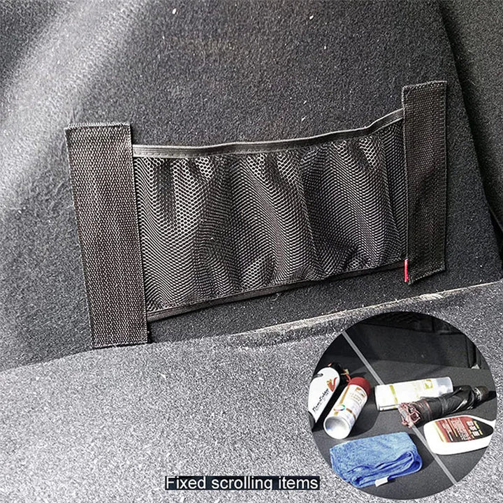 Car Rear Trunk Storage Mesh – Interior Organizer & Fixing Straps - Oba Buy