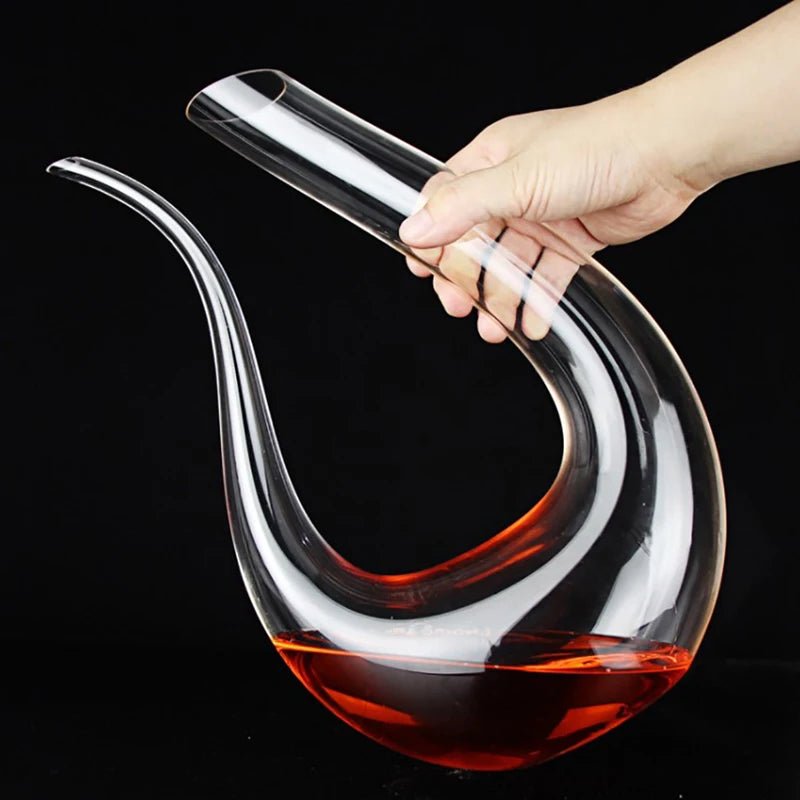 Crystal U-Shaped Wine Decanter - Stylish Swan Gift Box - Oba Buy