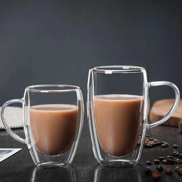 Double Layer Glass Cup for Juice & Coffee - Heat-Resistant - Oba Buy