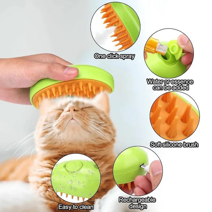 Electric Pet Brush - Cat/Dog Grooming, Massage & Hair Removal - Oba Buy