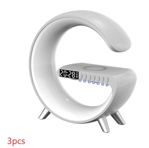 New Intelligent G Shaped LED Lamp Bluetooth Speake Wireless Charger Atmosphere Lamp App Control For Bedroom Home Decor - Oba Buy