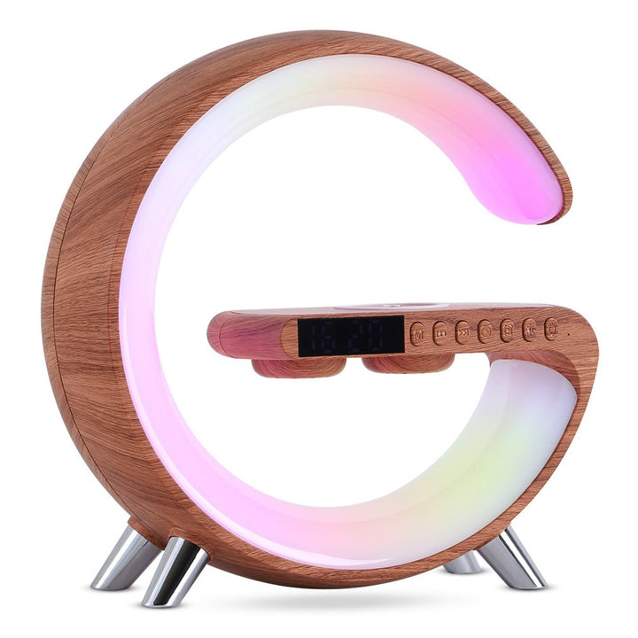 New Intelligent G Shaped LED Lamp Bluetooth Speake Wireless Charger Atmosphere Lamp App Control For Bedroom Home Decor - Oba Buy