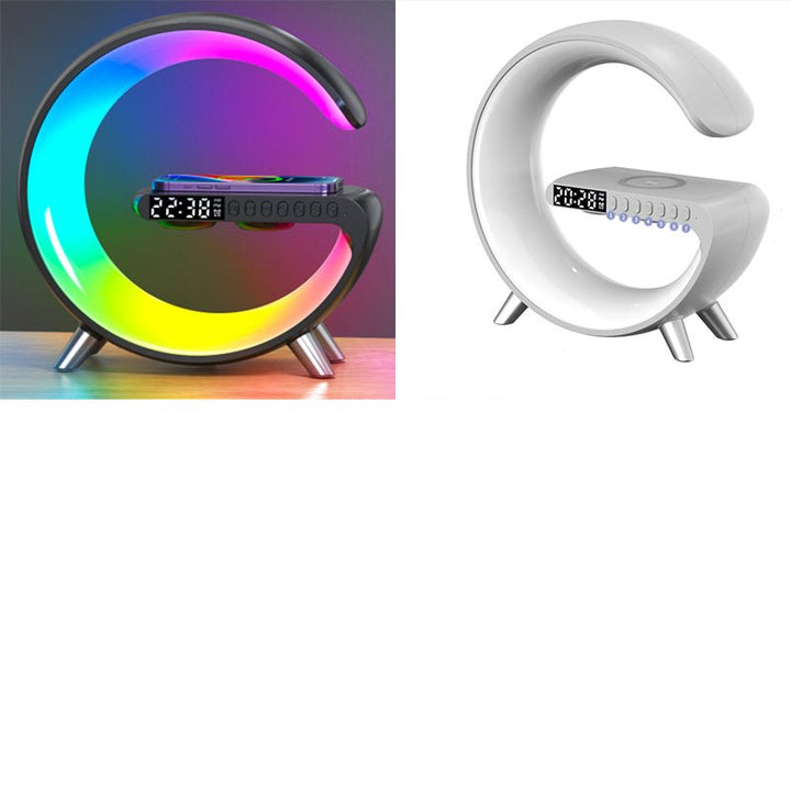 New Intelligent G Shaped LED Lamp Bluetooth Speake Wireless Charger Atmosphere Lamp App Control For Bedroom Home Decor - Oba Buy