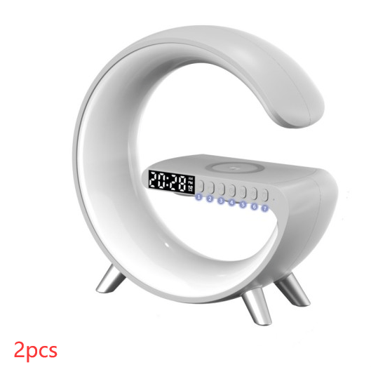 New Intelligent G Shaped LED Lamp Bluetooth Speake Wireless Charger Atmosphere Lamp App Control For Bedroom Home Decor - Oba Buy