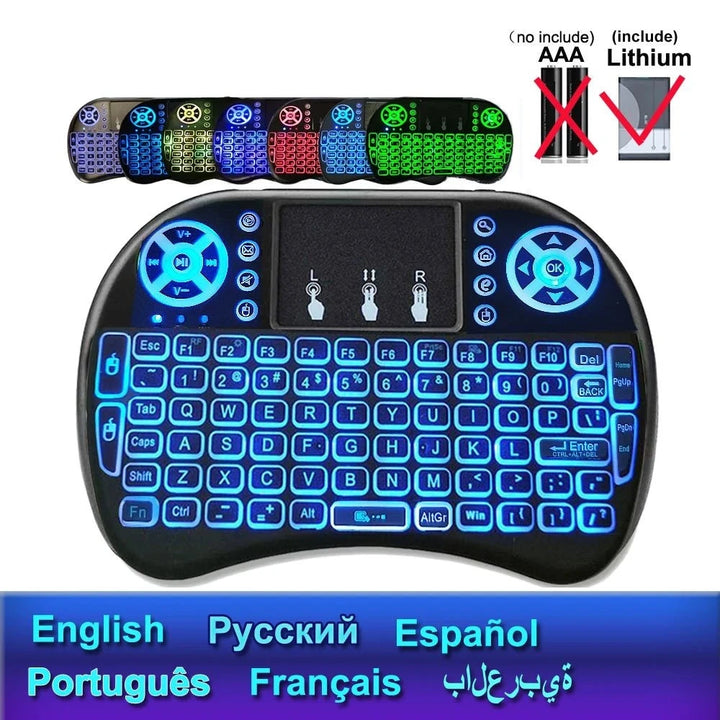 I8 Mini Wireless Keyboard: 7 Languages Air Mouse - Oba Buy