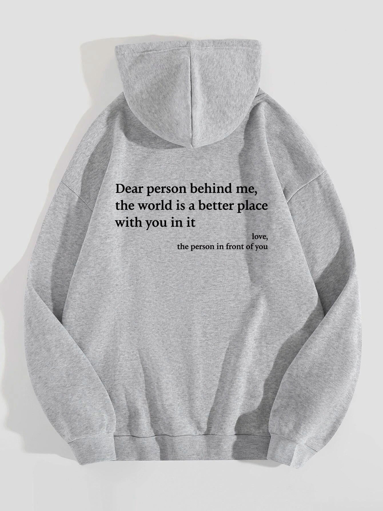 Inspirational Women's Hoodie - Plush Letter Print Design - Oba Buy