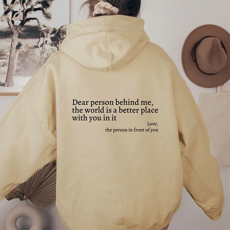 Inspirational Women's Hoodie - Plush Letter Print Design - Oba Buy