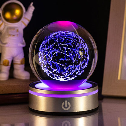 Creative 3D Inner Carving Luminous Crystal Ball Colorful Gradient Small Night Lamp Home Decorations Gifts Selection - Oba Buy