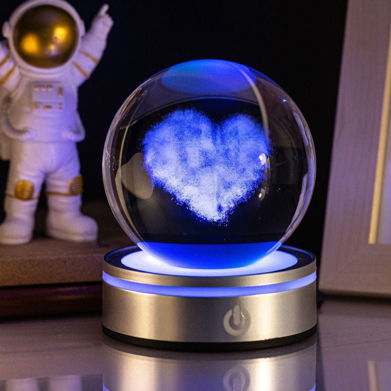 Creative 3D Inner Carving Luminous Crystal Ball Colorful Gradient Small Night Lamp Home Decorations Gifts Selection - Oba Buy