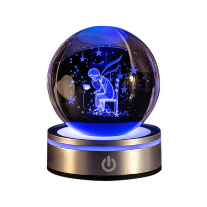 Creative 3D Inner Carving Luminous Crystal Ball Colorful Gradient Small Night Lamp Home Decorations Gifts Selection - Oba Buy