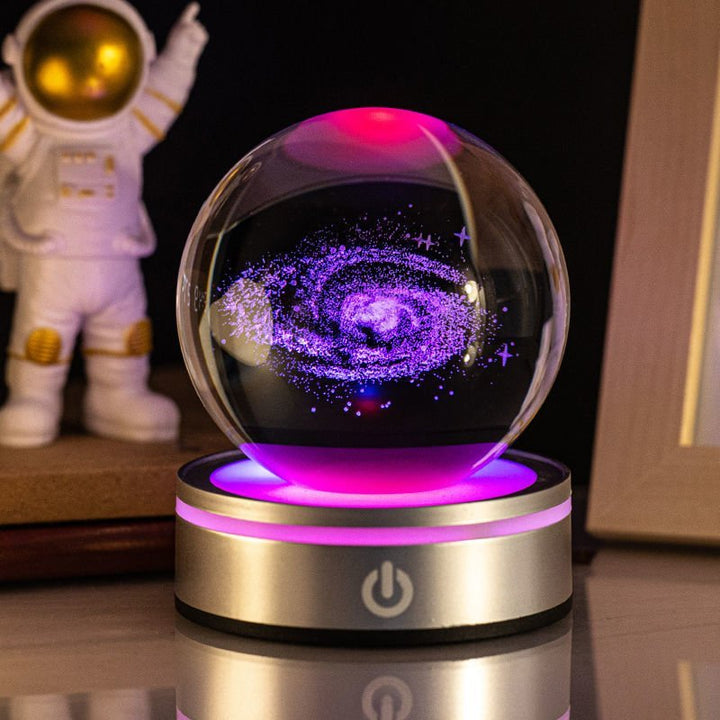 Creative 3D Inner Carving Luminous Crystal Ball Colorful Gradient Small Night Lamp Home Decorations Gifts Selection - Oba Buy