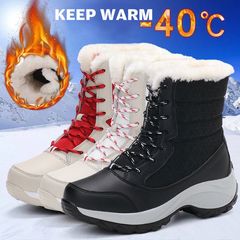 Plush Lined Snow Boots for Women – Cosy Winter Footwear - Oba Buy