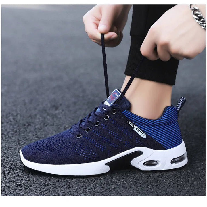 Professional Mesh Sneakers for Men - Lace-Up Tennis Shoes - Oba Buy