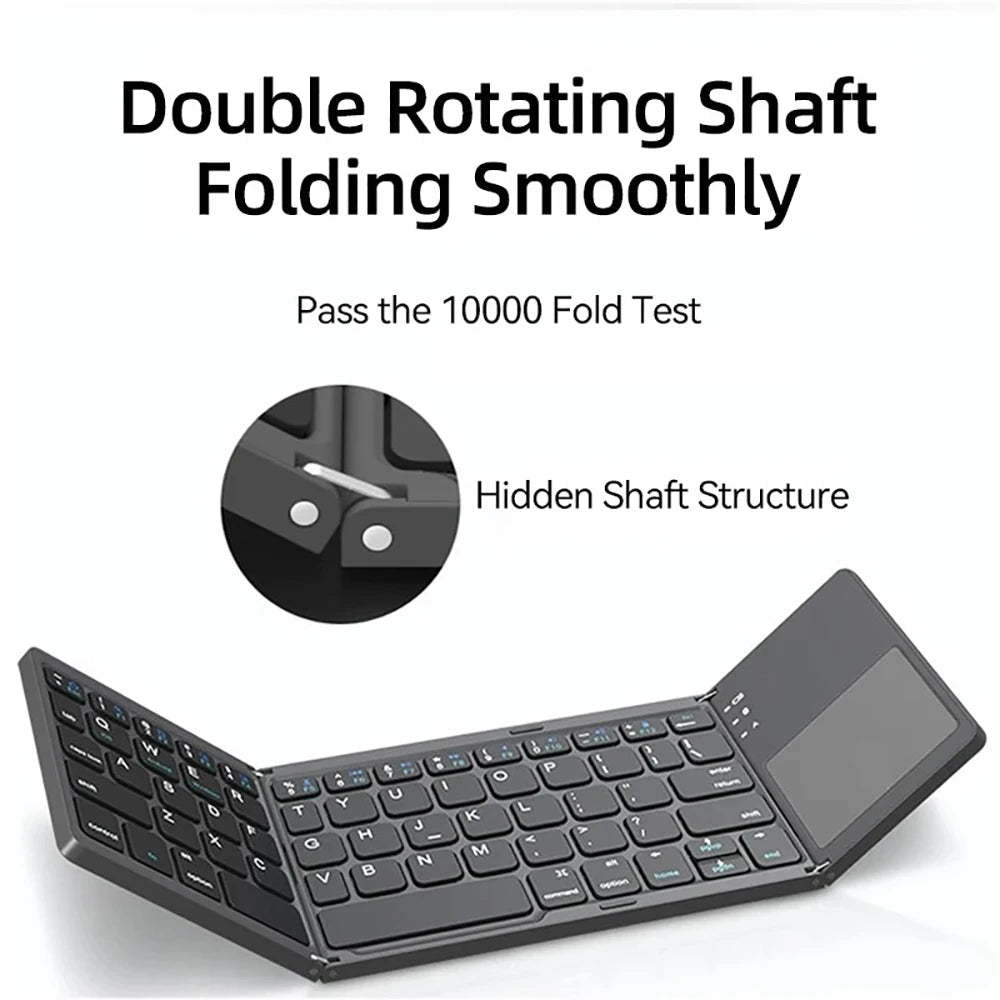 Rechargeable Mini Keyboard: Wireless Foldable Touchpad - Oba Buy