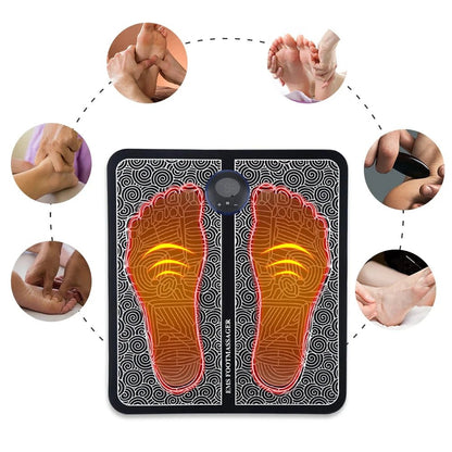 Home Electric Foot Massager for Pain Relief Blood Circulation EMS Acupoints Stimulation Foot Massage Mat Foot Muscle Relaxation - Oba Buy