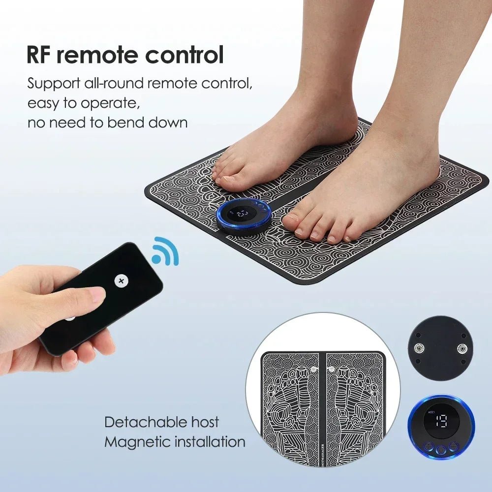 Home Electric Foot Massager for Pain Relief Blood Circulation EMS Acupoints Stimulation Foot Massage Mat Foot Muscle Relaxation - Oba Buy