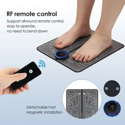 Home Electric Foot Massager for Pain Relief Blood Circulation EMS Acupoints Stimulation Foot Massage Mat Foot Muscle Relaxation - Oba Buy