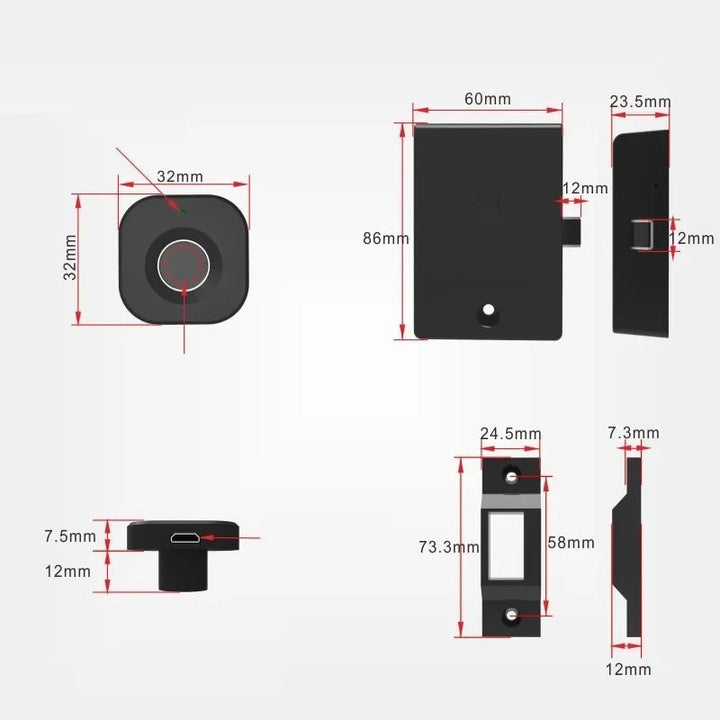 SecureFinger Locker Lock - Keyless Cabinet Security - Oba Buy