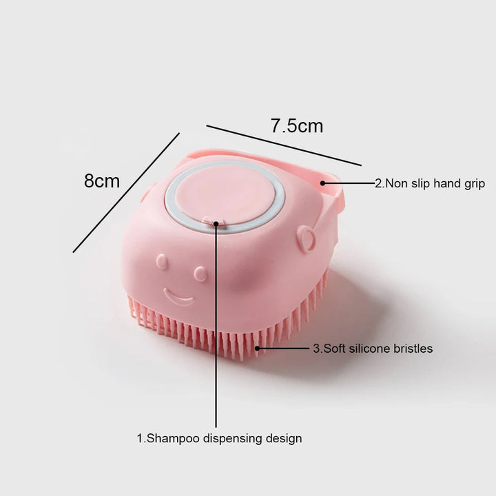 Soft Silicone Dog Brush Pet Shampoo Massager Bath Brush Bathroom Puppycat Washing Massage Dispenser Grooming Shower Brush - Oba Buy