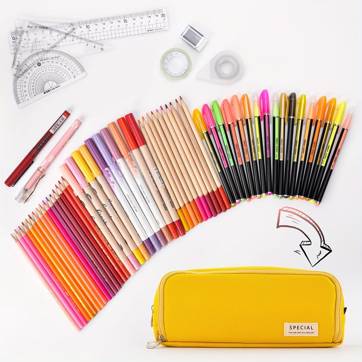 Stylish 3-Layer Oxford Pencil Case - Organiser for Office & School - Oba Buy