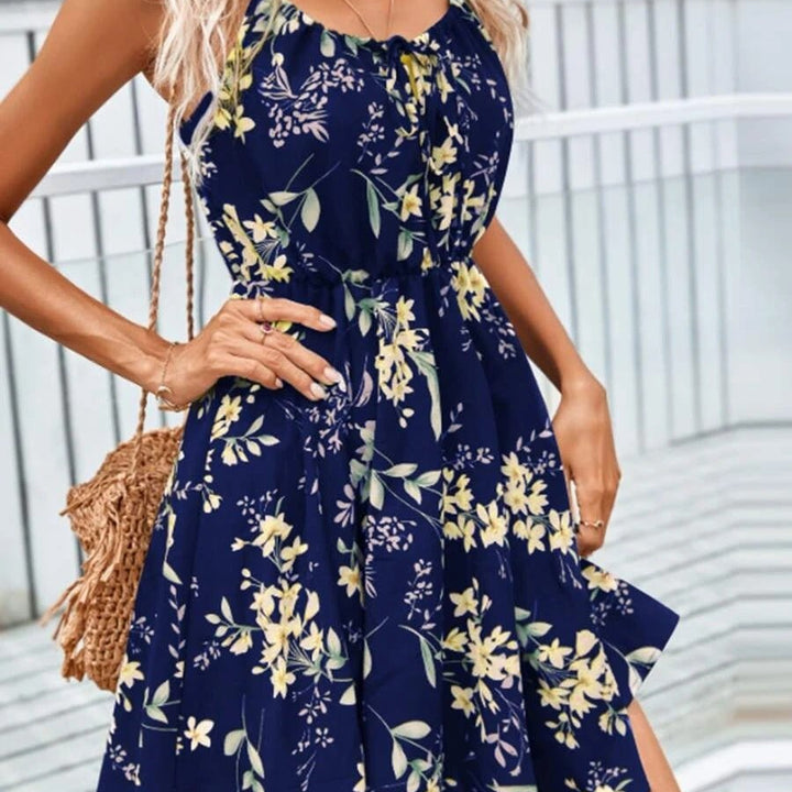 Floral Print Suspender Dress With Elastic Waist Design Fashion Summer Short Dresses Womens Clothing - Oba Buy