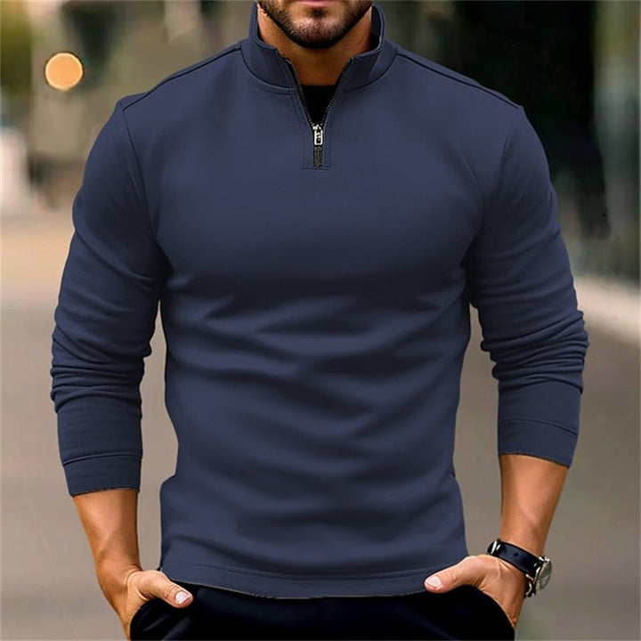 Long-sleeve Zipper Men's Sports Polo Shirt - Oba Buy