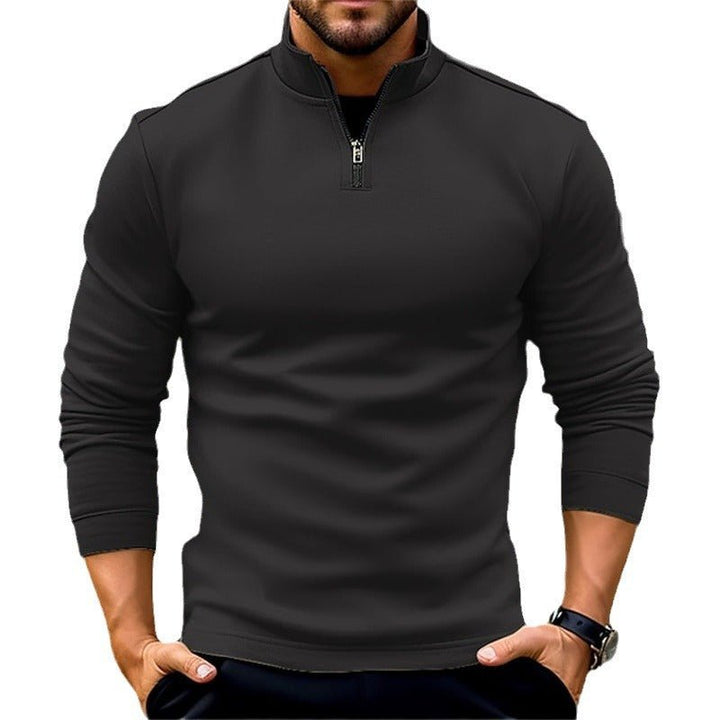 Long-sleeve Zipper Men's Sports Polo Shirt - Oba Buy