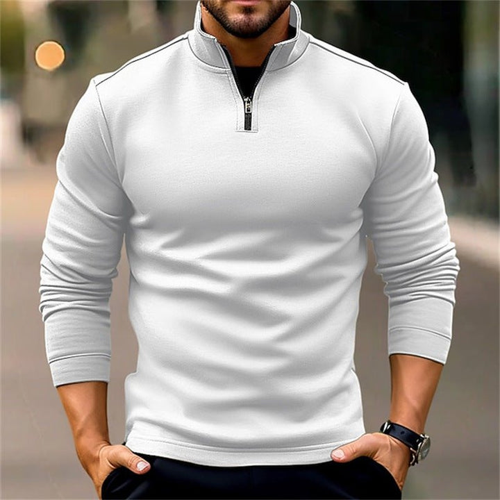 Long-sleeve Zipper Men's Sports Polo Shirt - Oba Buy