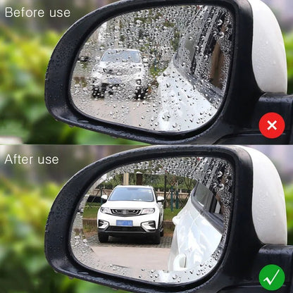 Anti-Fog Car Mirror: Window Clear Film Car Rearview Mirror Protective Film Waterproof 2 Pcs/Se - Oba Buy