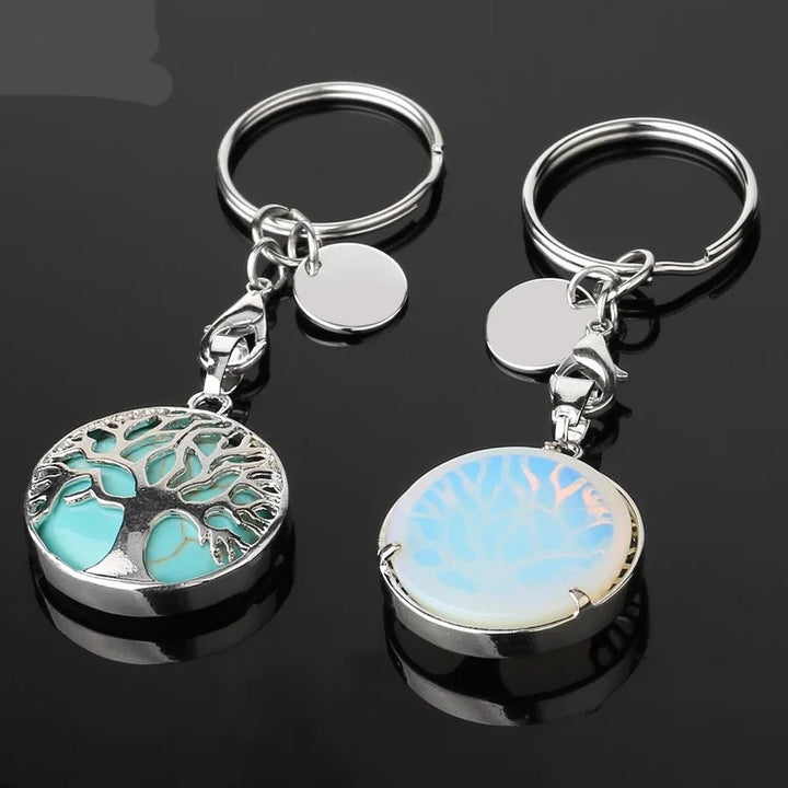 British Isles Treasured Gemstone Charm - Tree of Life Keychain - Oba Buy