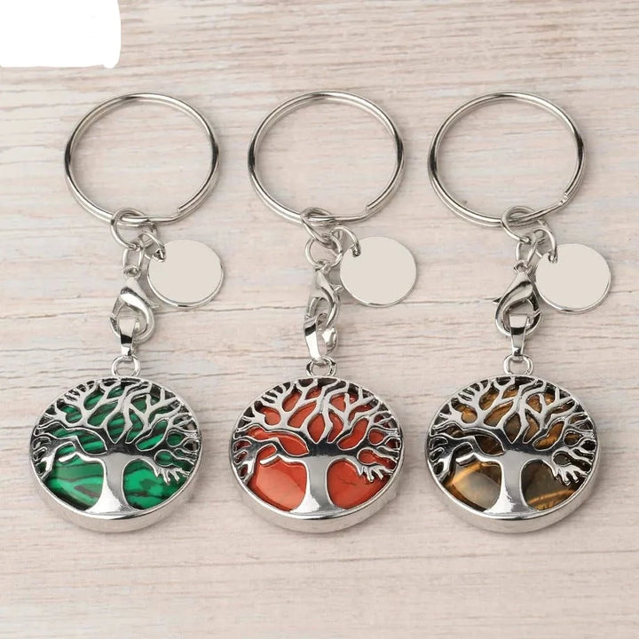 British Isles Treasured Gemstone Charm - Tree of Life Keychain - Oba Buy