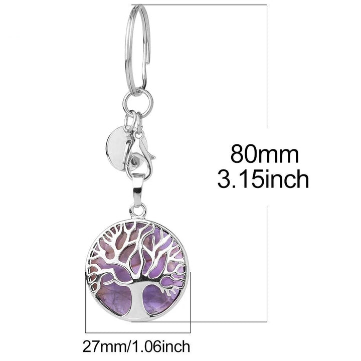 British Isles Treasured Gemstone Charm - Tree of Life Keychain - Oba Buy