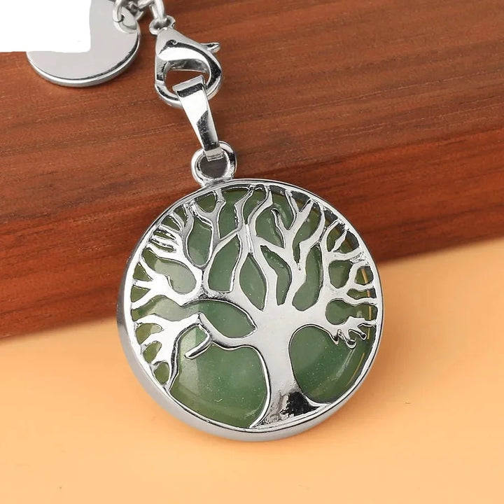 British Isles Treasured Gemstone Charm - Tree of Life Keychain - Oba Buy