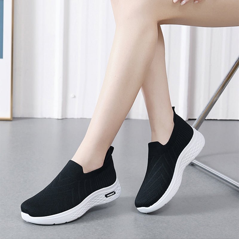 Casual Mesh Shoes Sock Slip On Flat Shoes For Women Sneakers Casual Soft Sole Walking Sports Shoe - Oba Buy