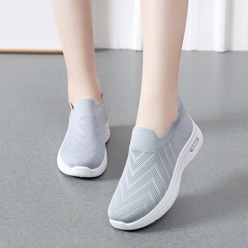 Casual Mesh Shoes Sock Slip On Flat Shoes For Women Sneakers Casual Soft Sole Walking Sports Shoe - Oba Buy