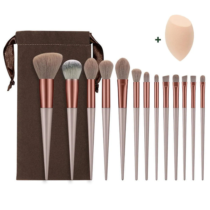 ElegancePro Makeup Brush Set: Essential 13-Piece Kit - Oba Buy