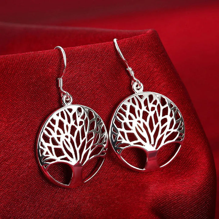 Elegant Retro Tree Sterling Silver Jewellery Set - Oba Buy