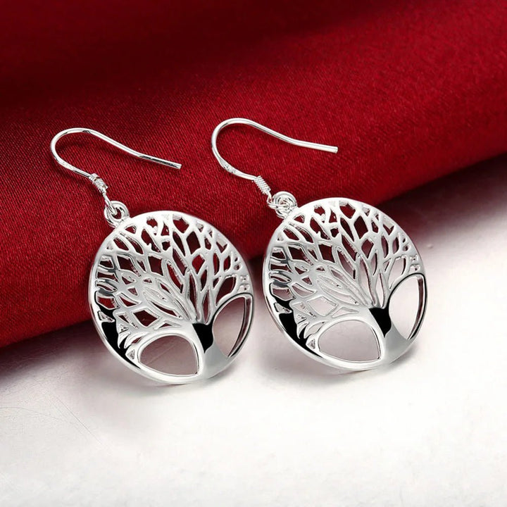 Elegant Retro Tree Sterling Silver Jewellery Set - Oba Buy