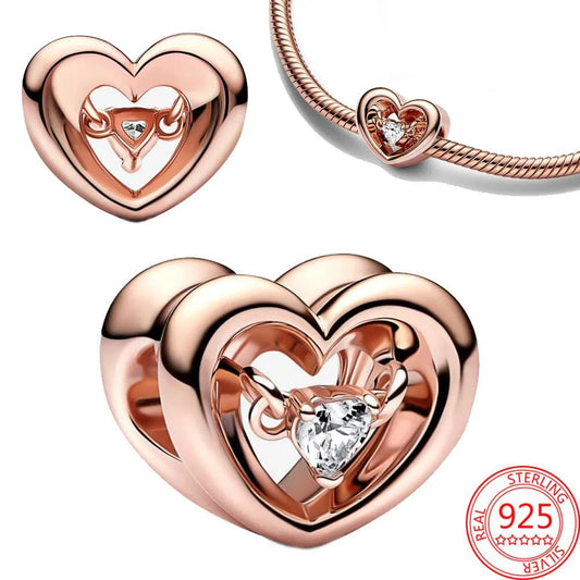 Enchanté Radiance Rose Gold Heart Charm - Oba Buy