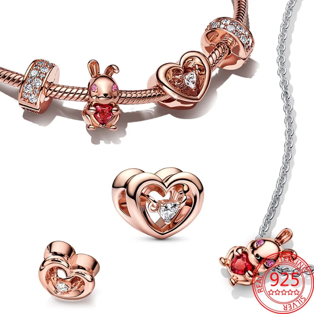 Enchanté Radiance Rose Gold Heart Charm - Oba Buy