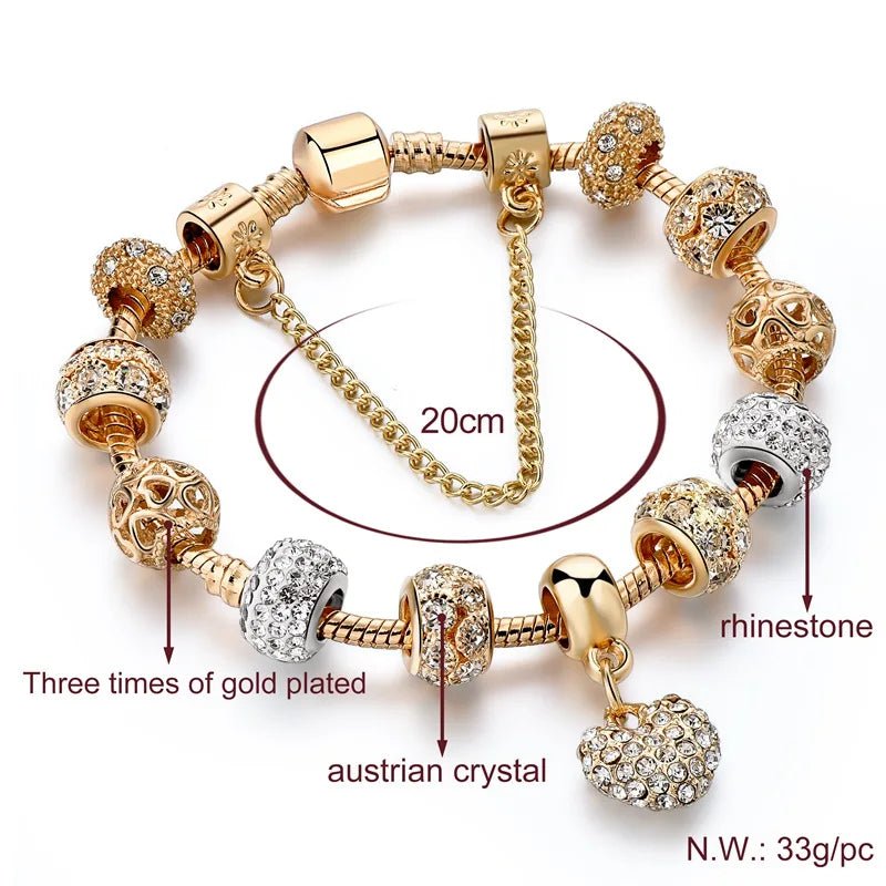 GoldHeart Chain Bangle: INS Fashion Statement - Oba Buy