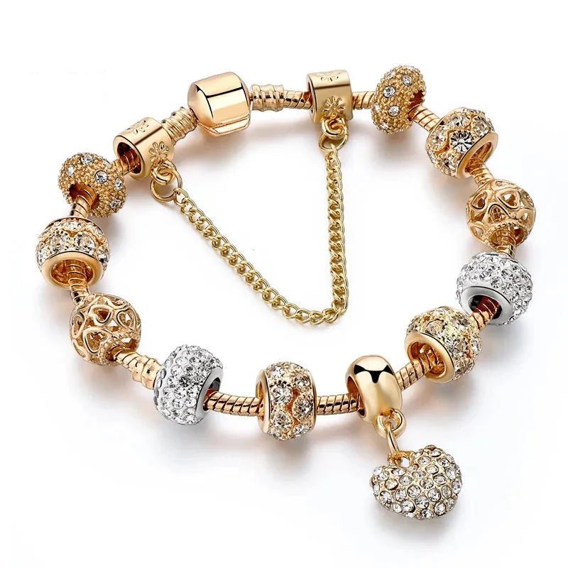 GoldHeart Chain Bangle: INS Fashion Statement - Oba Buy