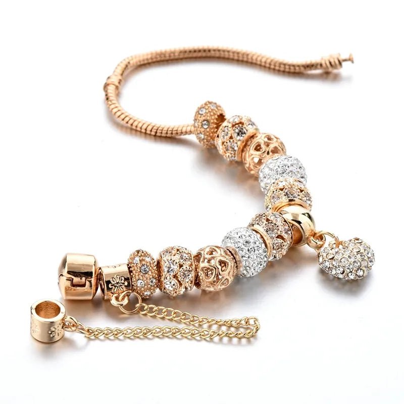 GoldHeart Chain Bangle: INS Fashion Statement - Oba Buy