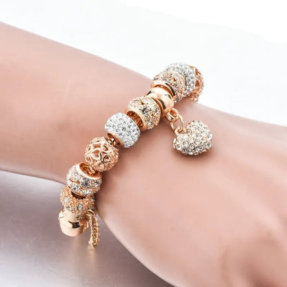 GoldHeart Chain Bangle: INS Fashion Statement - Oba Buy