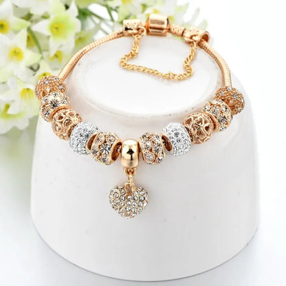 GoldHeart Chain Bangle: INS Fashion Statement - Oba Buy