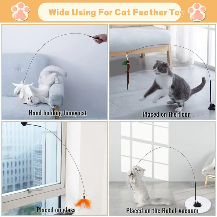 Interactive Feather Wand for Cats - Cats Toys - Oba Buy