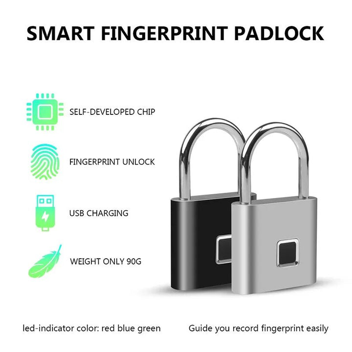 Oba Buy SecureTouch™ Keyless USB Rechargeable Fingerprint Smart Padlock - Oba Buy