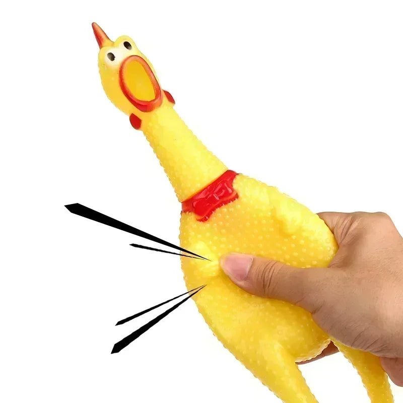 Quirky Quack Squeaky Chicken Chew Toy - Oba Buy