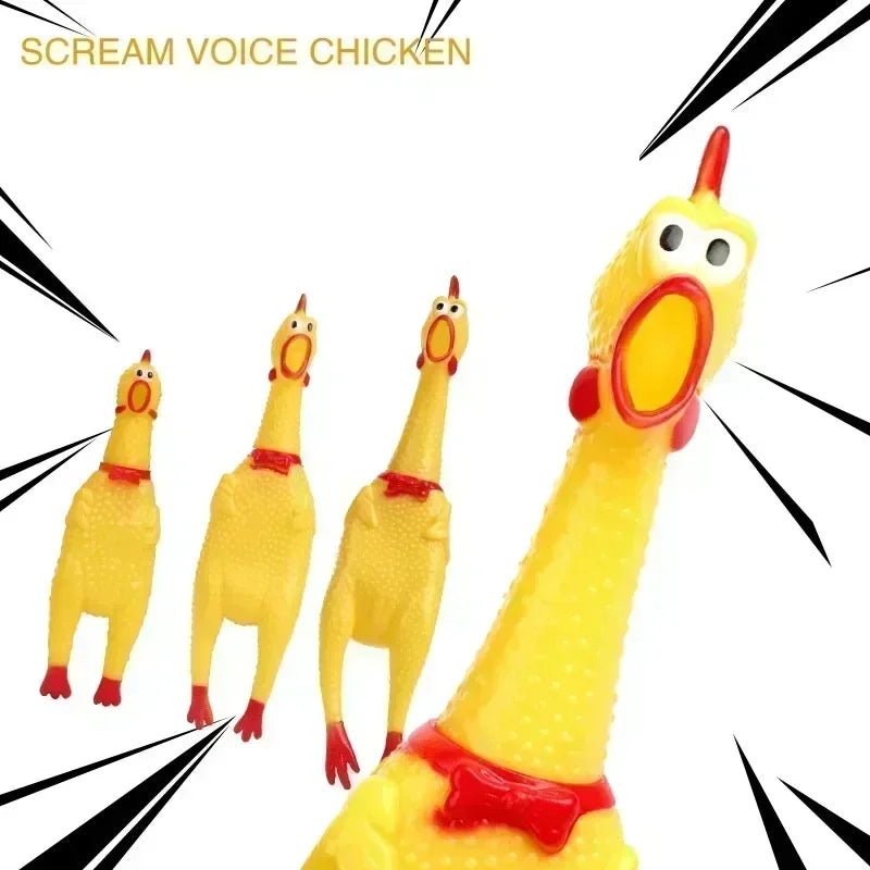 Quirky Quack Squeaky Chicken Chew Toy - Oba Buy